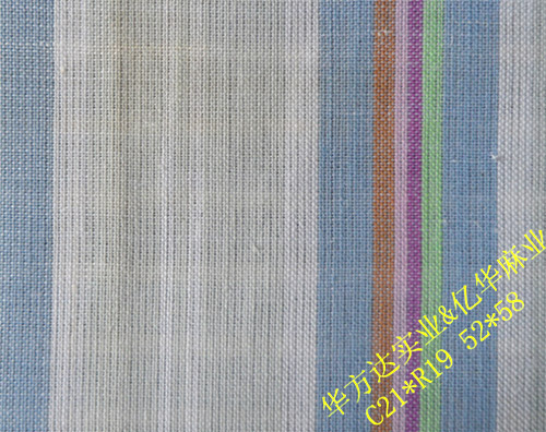 Cotton/ramie interwoven yarn-dyed fabric  C21*R19 C21*R21